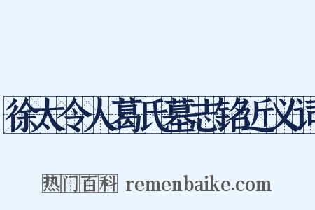 徐太令人葛氏墓志铭近义词是什么意思的图片